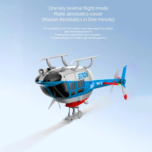 Miniatura 5 de C138Pro 206 Helicóptero de control remoto para adultos principiantes RC Heli Aileronless 6CH 6 ejes giroscopio presión de aire retención de flujo