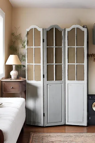 Miniatura 9 de SOFE Divisores de habitación plegables de madera de granja, 4 paneles, divisor de pantalla de 5.9 pies de alto para separación de habitaciones