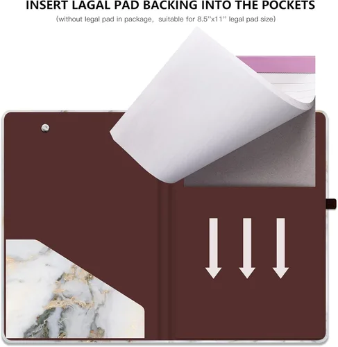 Miniatura 5 de Hongri Mini Portapapeles Folio con Libreta Recargable Forrada y Bolsillo Interior de Almacenamiento para Estudiantes, Aula, Oficina, Mujer, Hombre
