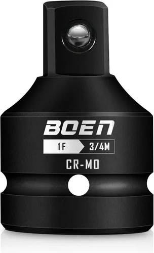 BOEN Adaptador de enchufe de impacto de 1 "F a 3/4 "M, acero Cr-Mo, juego de adaptadores de enchufe para conversiones de controlador de impacto
