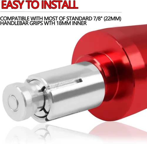 Miniatura 5 de Agarres universales para manillar de motocicleta, 7/8 pulgadas, 0.866 in, pesos de extremo de barra compatibles con Ninja 400 650 1000 KLR 650 Z900