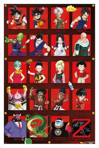 Miniatura 9 de Trends International Dragon Ball Z - Póster de pared de aniversario, 22.375 x 34 pulgadas, versión premium sin marco