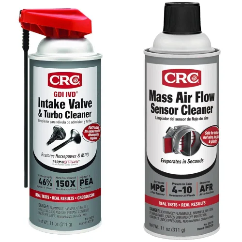 CRC GDI IVD Válvula de admisión y Turbo Cleaner Bundle 05110 11 Oz Limpiador de sensor de flujo de aire masivo