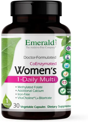 EMERALD LABS Multivitamínico 1 diario para mujer - Incluye calcio, zinc, vitamina B y más - Suplemento de apoyo óseo e inmunológico* - Sin gluten -