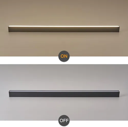 Miniatura 8 de Lámpara LED de techo negra, moderna y simple, instalación de superficie de techo de tira larga, adecuada para sala de estar, dormitorio, pasillo