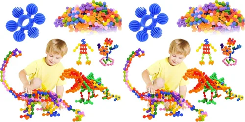 Bloques de construcción para niños, juguetes STEM, 120 piezas de engranajes de plástico entrelazados que se doblan, material seguro, juguete