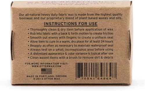Miniatura 3 de Otter Wax Barra de cera de tela Barra regular Protección duradera contra la lluvia Fabricado en los Estados Unidos Lona impermeable
