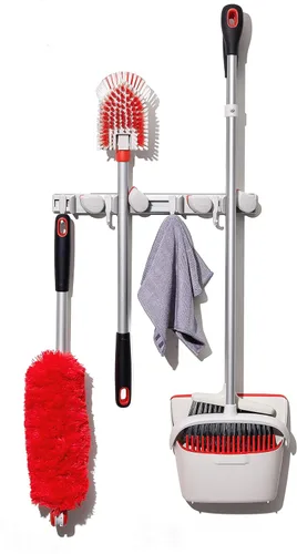 OXO Good Grips Organizador Montado en Pared para Escoba y Fregona