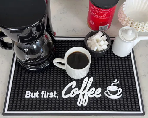 Miniatura 15 de Tapete de barra de café para encimera, tapete grande de barista de 18 x 12 pulgadas, tapete de café, decoración de cocina y accesorios para barra