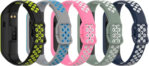 Miniatura 14 de Bandas compatibles con Samsung Galaxy Fit 2 pulseras de silicona de dos tonos de silicona colorida transpirable para Galaxy Fit 2 SM-R220 Fitness