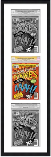 Miniatura 73 de Marco negro para cómics graduados Marco completo de cómics con paspartú de conservación negro y acrílico de grado UV Hecho para exhibir (6)