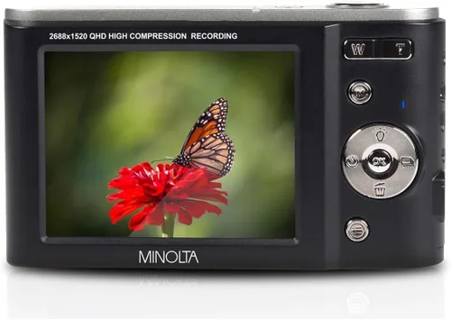 Miniatura 5 de Minolta MND20 Cámara digital Quad HD de 44 MP / 2.7K (negro) + tarjeta de memoria de 32 GB + trípode flexible de 12 pulgadas + cartera de tarjetas