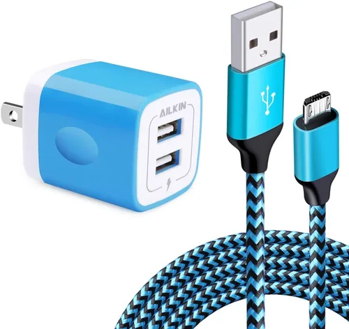 Miniatura 11 de AILKIN Cargadores de iPhone, [certificado Apple MFI] Cable Lightning trenzado de 6 pies de largo + cargador de pared USB, cable de alimentación