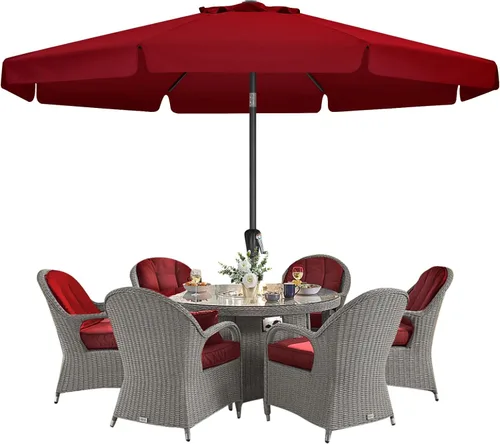 Miniatura 33 de MASTERCANOPY Sombrilla de Patio Valance para Mesa de Exterior Market - 8 Varillas (9 pies, Turquesa)