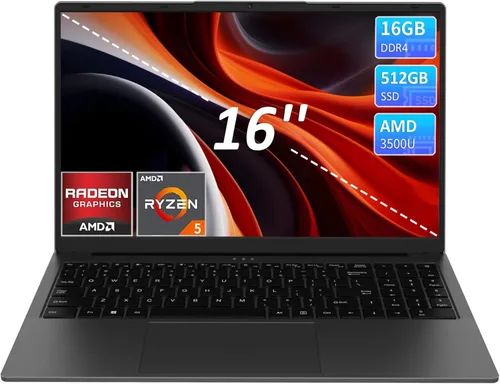 Miniatura 9 de Computadora portátil de 16 pulgadas - Procesador AMD Ryzen 3 3250U (2C/4T, 2.6-3.5 GHz), pantalla FHD IPS de 1920×1200, 16 GB RAM, 512 GB SSD