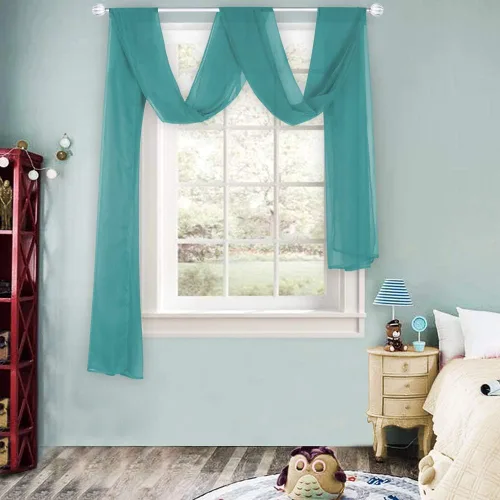 Miniatura 10 de HUTO Cenefas de cortina de gasa transparente blanca para habitación de niñas, bufandas de gasa suave para boda, fiesta, toldo, cama, 216 extra largas