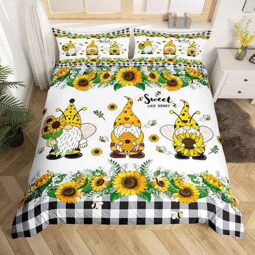 Miniatura 10 de Manfei Juego de funda de edredón de granja tamaño individual, funda de edredón con 1 funda de almohada, juego de ropa de cama vintage de madera