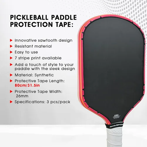 Miniatura 129 de PICKLETECH Cinta de protección de pala de pickleball – Protector de borde de cabeza de paleta – Cinta de protección de borde de raqueta ajuste gris
