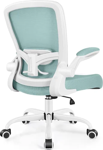 Miniatura 17 de FelixKing Silla de oficina, silla de escritorio ergonómica, sillas de malla transpirable, respaldo alto, soporte lumbar ajustable, reposabrazos Verde