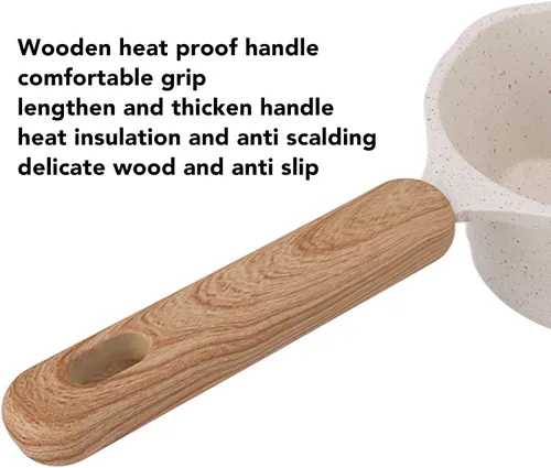 Miniatura 4 de Sartén antiadherente con boquilla para verter, olla de leche pequeña, fácil de usar, fondo plano blanco, multimini, juego multiusos para la cocina