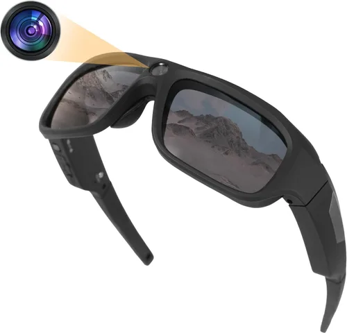 Lentes de sol con cámara deportiva 4K, cámaras de video deportivas y de acción FHD de 2160P para deportes al aire libre (tarjeta TF de 64 GB