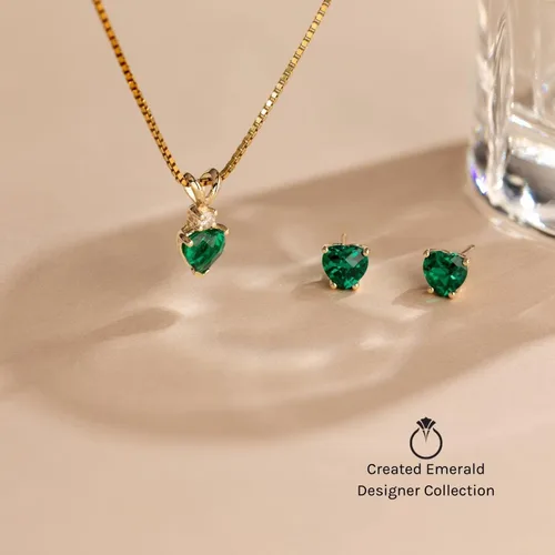 Miniatura 5 de Peora Aretes de tuerca de esmeralda creados para mujer, oro blanco de 14 quilates, solitario clásico, corte princesa de 2 quilates, 0.236in, parte