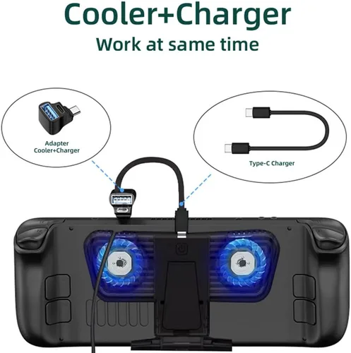 Miniatura 2 de 10Gbps USB3.0 tipo C macho a OTG dual tipo-A y tipo-C hembra divisor de alimentación y datos con ángulo compatible con Steam Deck portátil