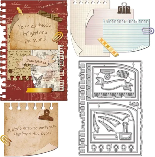 Miniatura 12 de GLOBLELAND Troqueles de Corte de Marco de Página de Sobre de Botella para Bricolaje Scrapbooking Metal Planificador Refuerzo de Agujeros Troqueles