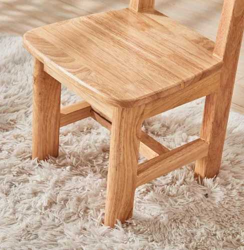 Miniatura 4 de Silla infantil de madera maciza de madera pura para niños, jardín de infantes y muebles para el hogar de los niños, natural (2 mismas sillas)