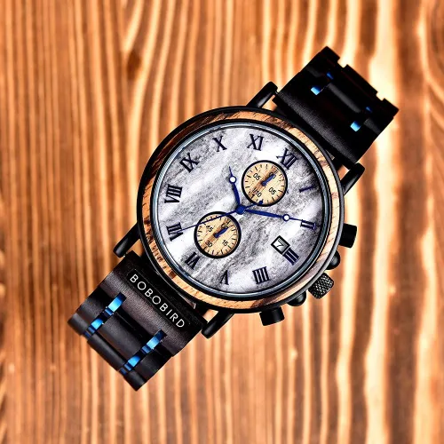 Miniatura 5 de 2win Relojes de madera grabados, regalos personalizados para hombres, marido, novio, mi hombre, prometido, padrino de boda, cumpleaños, Navidad