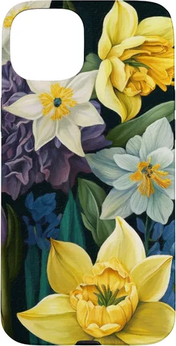 Miniatura 9 de iPhone 16 Painted Spring Bold Daffodils and Flowers, Flower Lover Case