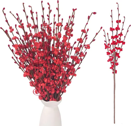 Miniatura 22 de Wootkey 10 Piezas Flores Artificiales de Jazmín de 29.5" de Largo Flores Falsas Ramas Secas para el Día de la Madre Hogar Oficina Bricolaje Arte