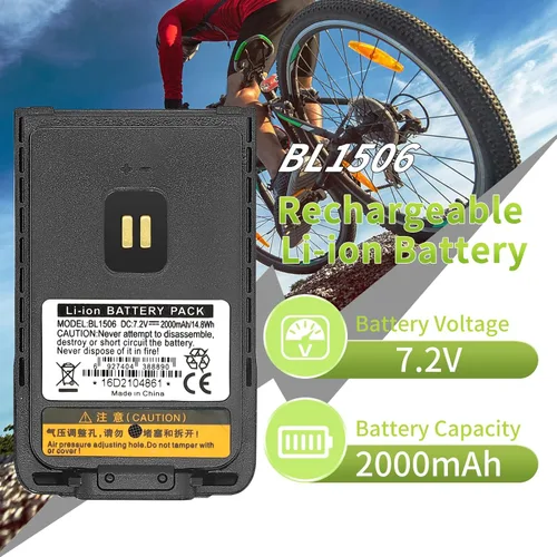 Miniatura 4 de Batería BL1506 BL2018 [2026 nueva versión 2000mAh] para batería Hytera BD502i BD500 BD502 BD505 BD506 BD50X PH608 BD555 BD552i BD612i