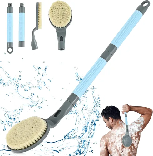 Miniatura 9 de Depurador de espalda antideslizante para ducha, cepillo de baño desmontable de 21.7 pulgadas para ducha, exfoliante de espalda, exfoliación y salud