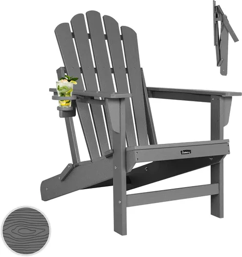 Miniatura 48 de FUNBERRY Juego de 6 sillas plegables Adirondack para todo tipo de clima, sillas para hogueras de polietileno de alta densidad con portavasos