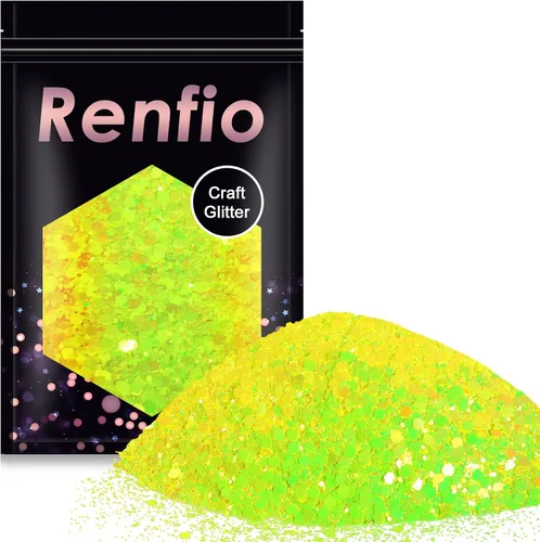 Miniatura 14 de Renfio Chameleon Purpurina Gruesa con Brillo, Juego de Purpurina de Resina de 16 Colores que Cambian de Color, Cada uno 10g/0.35oz, Copos