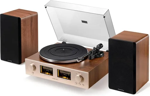 Miniatura 7 de QLEARSOUL HiFire X - Reproductor de discos de vinilo, sistema de tocadiscos de alta fidelidad audiófilo con altavoces de estantería de 100 W