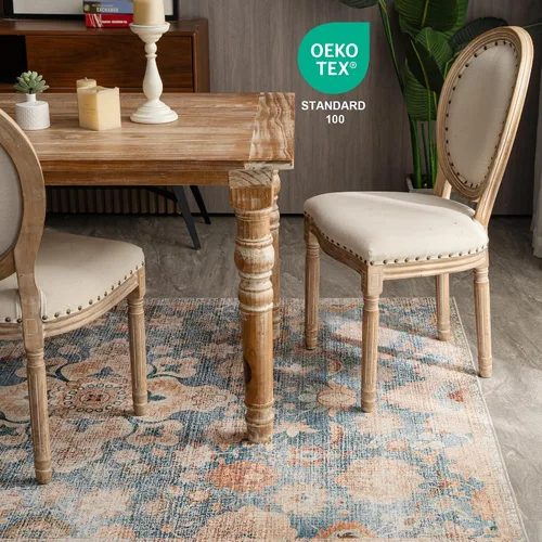 Miniatura 3 de Syalife Alfombras Lavables, 5'x 7' Desgastadas para Interiores Sin Desprendimiento de Fibras Alfombra de Pelo Bajo con Respaldo Antideslizante