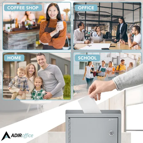 Miniatura 8 de Buzón de sugerencias de Adir Corp., multiusos, tamaño mediano, gris