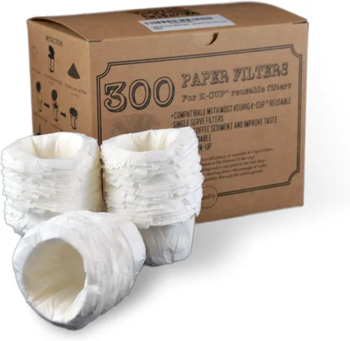 Filtro de papel de café K-cup opcional para Ekobrew - Filtro de un solo uso, Blanco
