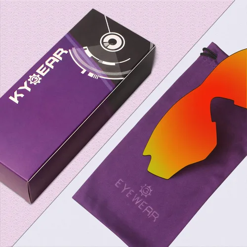 Miniatura 7 de Kygear Lentes de repuesto polarizadas compatibles con el marco Oakley M2 para hombres y mujeres, Armadura negra y verde menta y rojo fuego