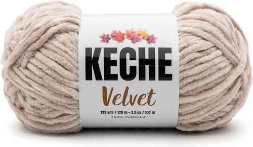 Miniatura 108 de Keche Hilo de terciopelo para ganchillo, manta de felpilla suave, voluminosa, hilo amigurumi, 3.53 oz (132 yardas), color azul bebé