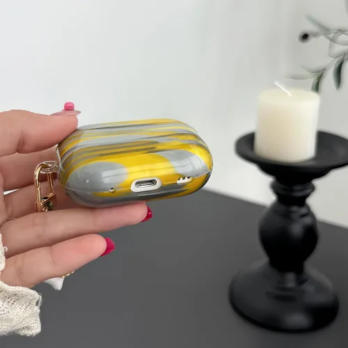 Miniatura 5 de Funda para Airpods Pro 2, funda con diseño de nubes con purpurina compatible con Apple Airpods Pro de 2ª/1ª generación (2023/2022/2019) con llavero