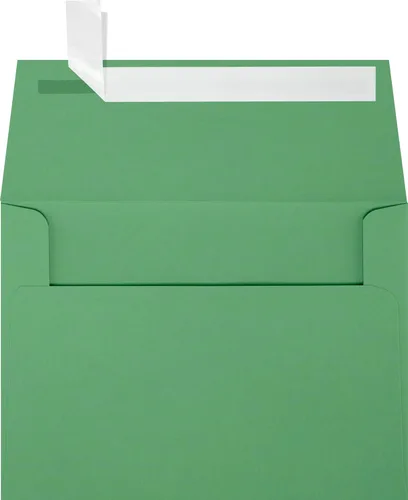 LUXPaper Sobres de invitación A6 | Despegar y prensar | 4 3/4 pulgadas x 6 1/2 pulgadas | Verde festivo | Texto de 80 libras | 50 unidades verde