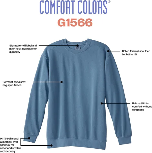 Miniatura 2 de Comfort Colors Sudadera de cuello redondo para adultos, estilo G1566