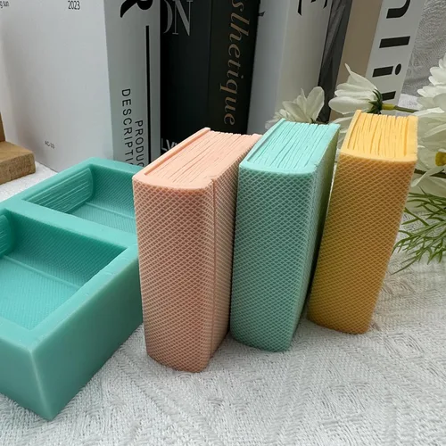 Miniatura 4 de Molde de jabón de silicona de dos libros, moldes de cera de vela hechos a mano, molde de silicona para pastel de mousse de chocolate, gelatina