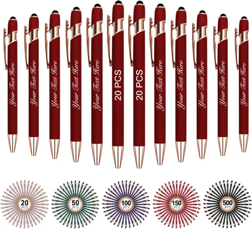 Miniatura 58 de Bolígrafos personalizados personalizados con nombre y texto a granel, 10 bolígrafos personalizados con grabado gratis, regalo para mujeres