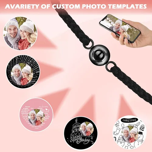 Miniatura 3 de Pulseras personalizadas con imagen en el interior, pulseras de proyección con fotos, pulsera con imagen, regalos conmemorativos personalizados