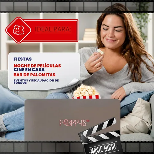 Miniatura 6 de Bolsas de papel para palomitas de maíz Poppy's - 200 bolsas de 1oz de grado de concesión, accesorios para máquinas de palomitas para bares
