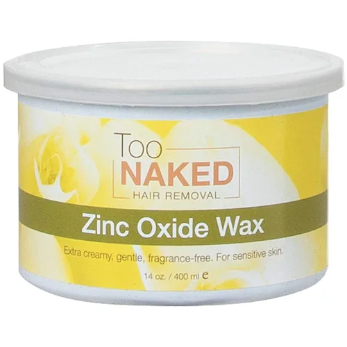 Miniatura 2 de Too Naked Hair Removal Cera de óxido de zinc para pieles sensibles, extra cremosa, cera de salón no transparente, sin fragancia, 14 onzas.
